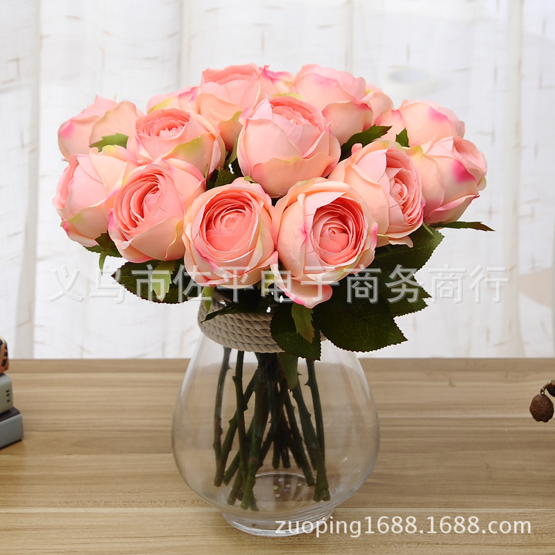 仿真花批發 單支玫瑰花客廳餐桌婚慶裝飾花 外貿出口花卉仿真植物工廠,批發,進口,代購