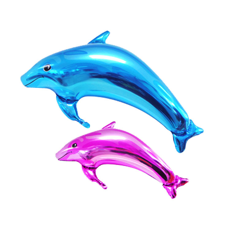 婚慶海豚氣球鋁膜氣球批發氦氣球生日婚禮派對1米鋁箔大海豚粉藍批發・進口・工廠・代買・代購