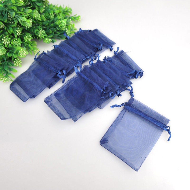 絲印藍色柯根紗束口袋可定製12 X 15批發・進口・工廠・代買・代購