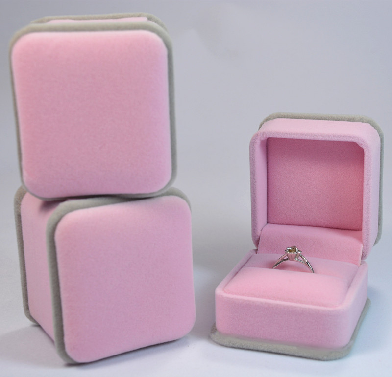 高檔植絨雙層圓角戒指盒 鉆戒盒耳釘盒 飾品盒 珠寶首飾盒 包裝盒工廠,批發,進口,代購