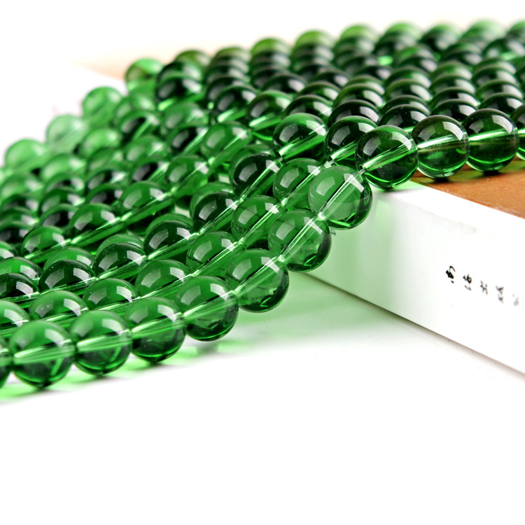 草綠色玻璃珠 diy配件仿水晶散珠 玻璃圓珠半成品 綠色玻璃珠批發批發・進口・工廠・代買・代購