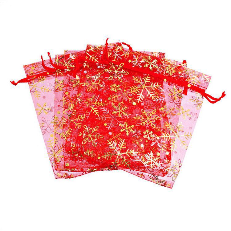 特價紅色雪花圖案長方形絲綢袋12cmx16cm 飾品包裝袋 束口禮品袋工廠,批發,進口,代購