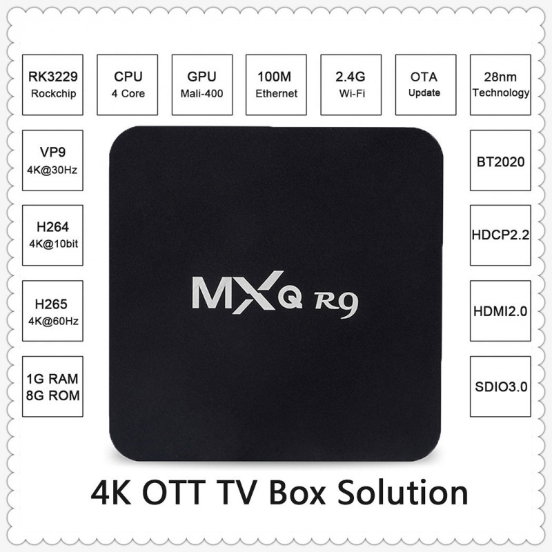 MXQ R9(4K)RK3229 1G/8G四核網絡高清安卓播放器MXQ電視盒4K批發・進口・工廠・代買・代購