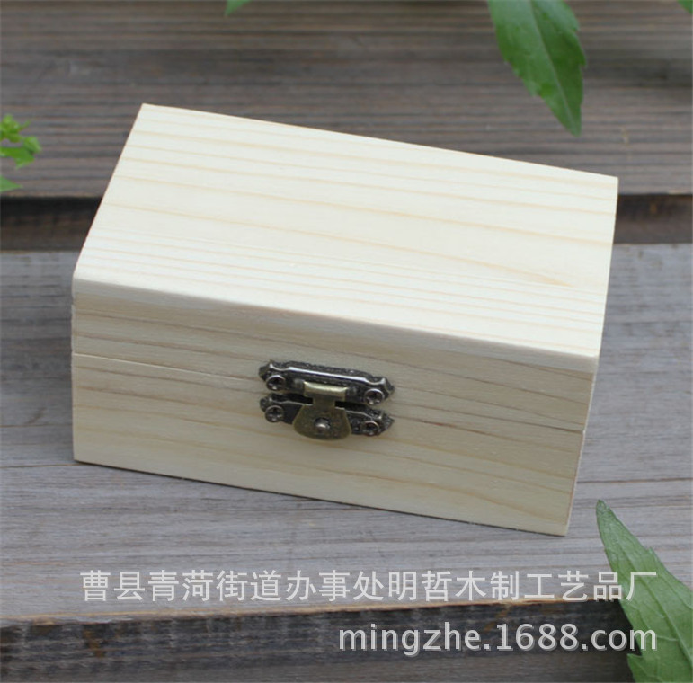 木製品廠傢熱銷翻蓋原色簡約首飾盒 木質飾品收納盒 耳釘盒子定製工廠,批發,進口,代購