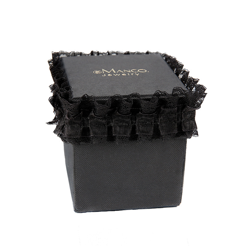 商傢推薦 歐美高質量保證黑色蕾絲手鐲包裝盒 10*9*9首飾盒直銷工廠,批發,進口,代購