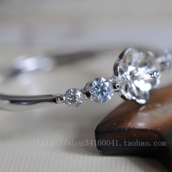 開口 半銀珍珠配件指環 鑲鋯石戒指托 對戒女戒 diy手工材料批發・進口・工廠・代買・代購