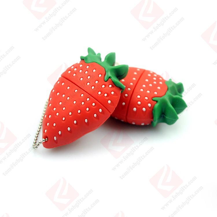 可定製 水果軟膠優盤 草莓u盤 8g優盤工廠,批發,進口,代購