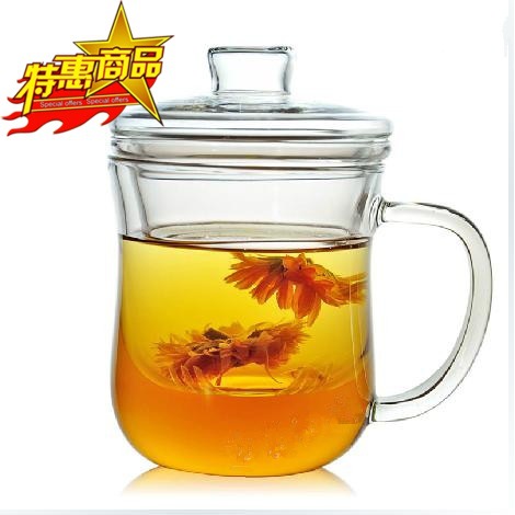 批發花茶杯帶過濾蓋創意辦公耐熱玻璃茶具水杯 三件杯質量保障工廠,批發,進口,代購