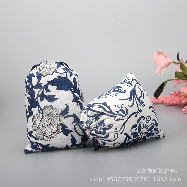 廠傢直銷新款青花瓷束口袋中國風創意禮品袋零錢首飾收納袋可定製批發・進口・工廠・代買・代購