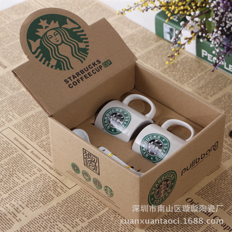 熱銷星巴克情侶對杯 創意陶瓷杯子 禮品廣告促銷品咖啡杯定製LOGO工廠,批發,進口,代購