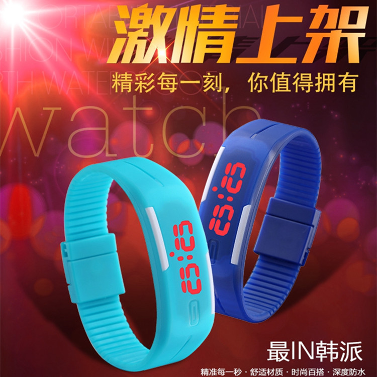 韓國ulzzang原宿潮流時尚糖果色果凍手錶LED觸控手環手鐲運動手錶工廠,批發,進口,代購