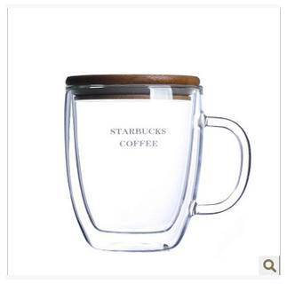 加厚星巴克杯子 創意水杯 耐熱雙層咖啡杯 玻璃咖啡杯 廠傢直銷工廠,批發,進口,代購