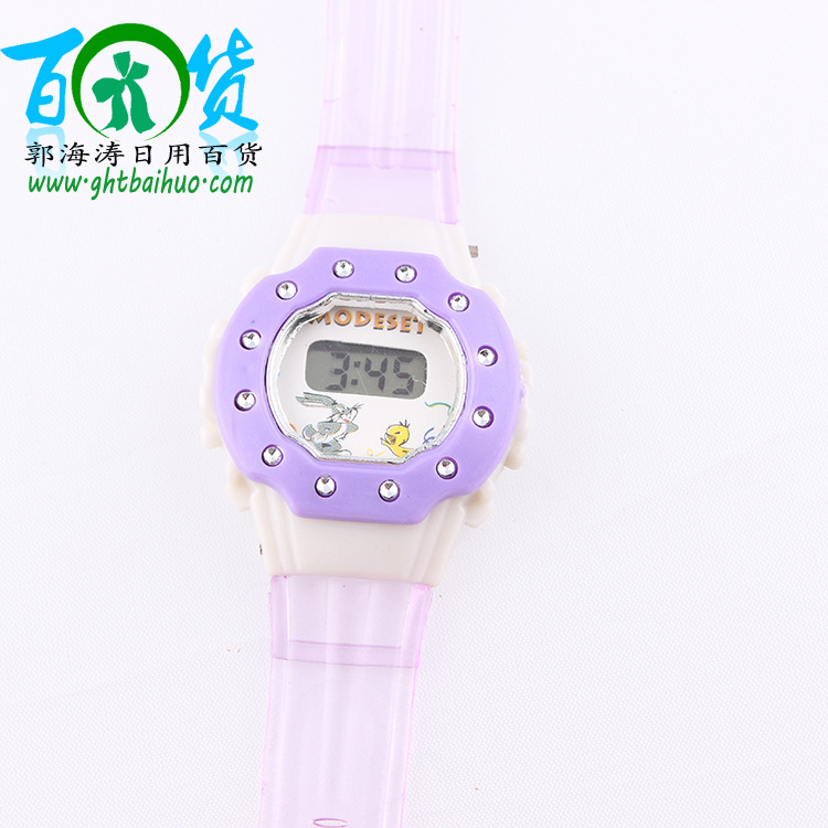 女表 電子產品 淡紫色塑料帶電子手錶 腕表 2元日用百貨批發工廠,批發,進口,代購