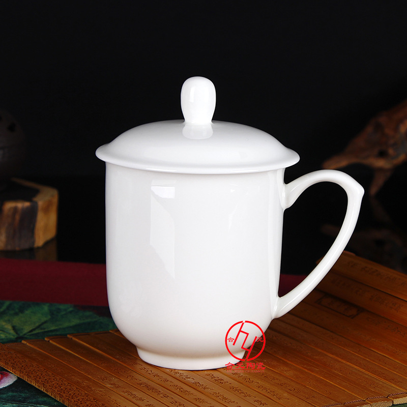 純白陶瓷茶杯 景德鎮正品茶杯 高檔骨瓷會議杯 可貼牌logo茶杯工廠,批發,進口,代購