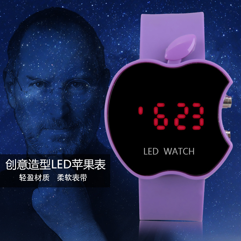 2015年最新創意造型LED蘋果手錶蘋果造型LED背光電子表 一件代發工廠,批發,進口,代購