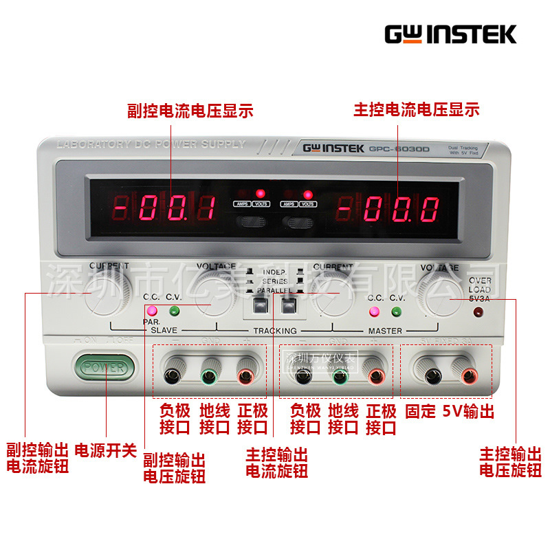 臺灣固緯GPC-6030D線性多路直流穩壓電源 0-60V/0-3A 新正品工廠,批發,進口,代購