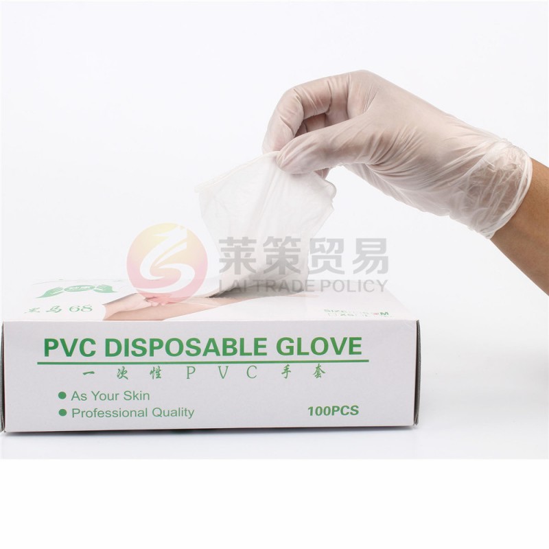 無粉pvc一次性手套塑料透明白色丁晴食品衛生美容院使用手套批發工廠,批發,進口,代購