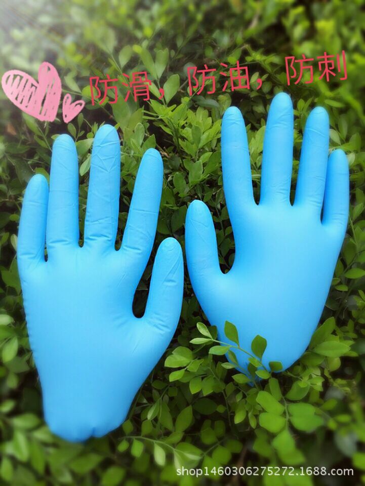 低價爆款熱銷一次性藍色丁晴手套，天藍色，淺藍色，麻指，全麻工廠,批發,進口,代購