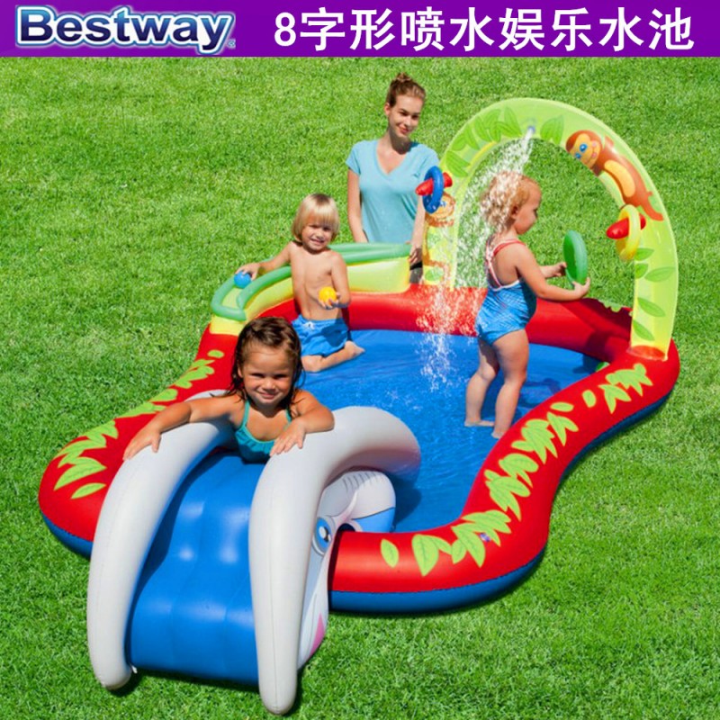 正品Bestway53051噴水娛樂充氣水池嬰兒洗澡球池兒童遊泳池玩球池工廠,批發,進口,代購