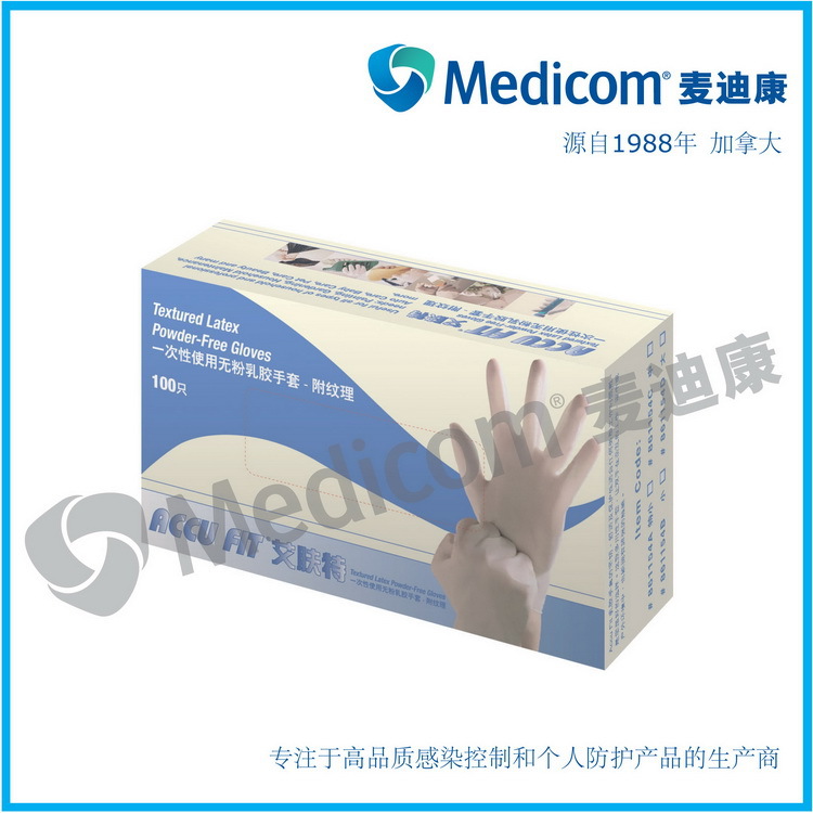 Medicom麥迪康Accu Fit無粉麻麵非醫用白色乳膠檢查手套#1154批發・進口・工廠・代買・代購