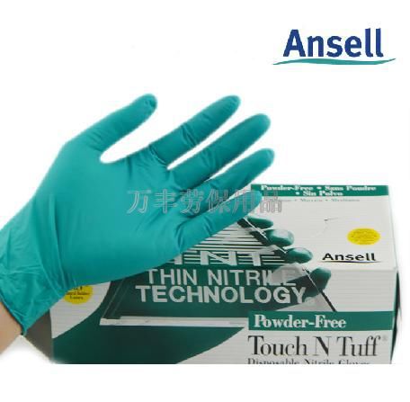 ansell 92-600/92-670一次性綠色丁腈手套 防化手套 防酸堿手套批發・進口・工廠・代買・代購