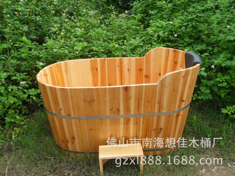 杉木泡澡木桶轉折式木桶送靠椅配舒適PU靠枕環保健康廠傢直銷批發・進口・工廠・代買・代購