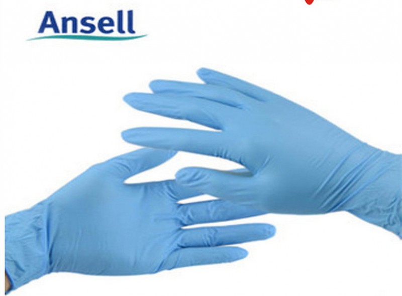 ANSELL/安思爾92-481藍色丁腈無粉手套限次用手套工廠,批發,進口,代購