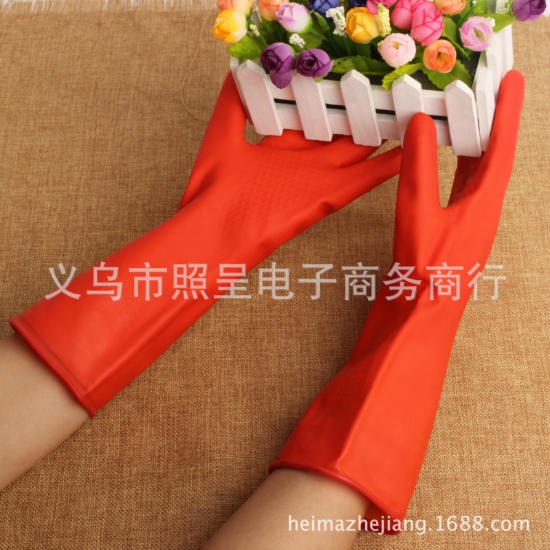 廠傢直銷紅色塑膠手套耐油機修手套勞保防護橡膠乳膠手套批發工廠,批發,進口,代購