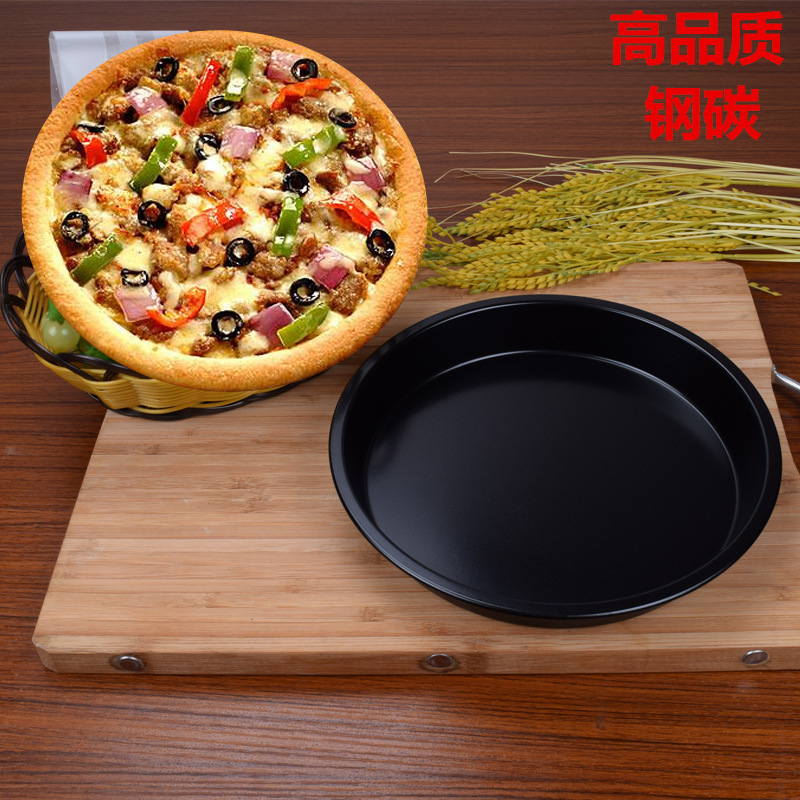 固底硬模烤盤深圓形披薩盤碳鋼模具 8寸不黏pizza盤 DIY烘焙工具工廠,批發,進口,代購