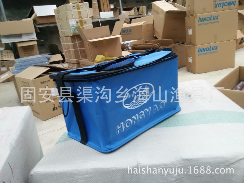 長方形養魚桶漁具 帆佈水桶 帶網口帆佈水桶 垂釣用品工廠,批發,進口,代購