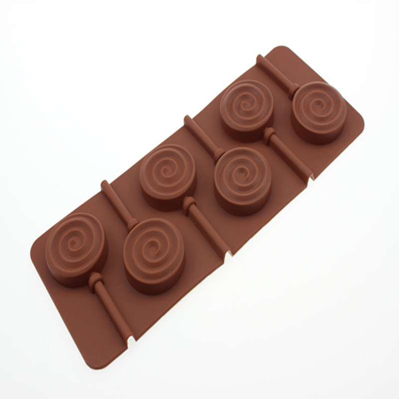 出口6連漩渦矽膠棒棒糖模具 巧克力模 創意冰格 棉花軟糖 硬糖工廠,批發,進口,代購