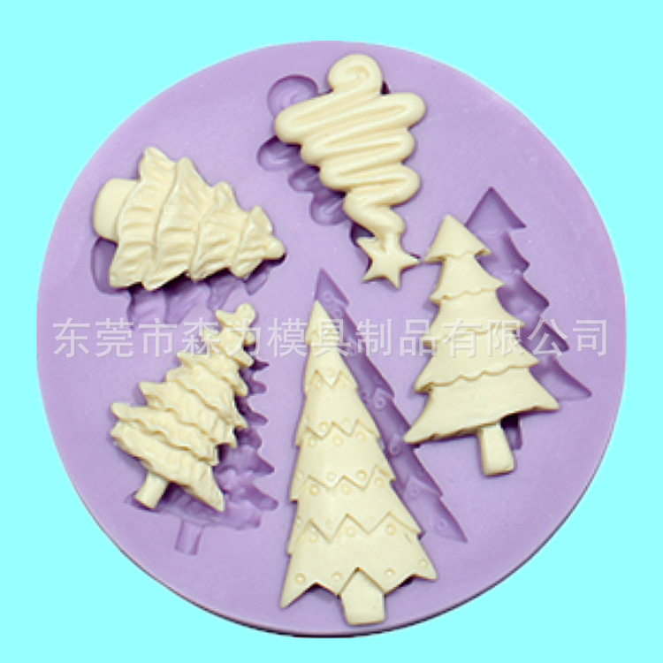 【廠傢直銷】聖誕樹翻糖蛋糕矽膠模具 手工巧克力模具 設計代工工廠,批發,進口,代購
