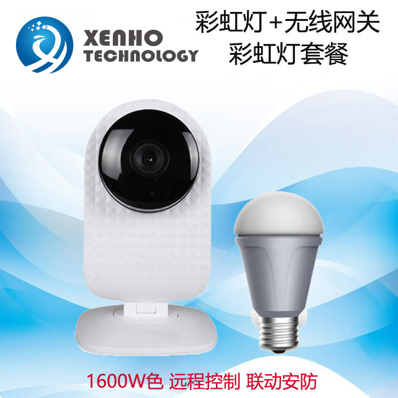 智能彩虹燈1600萬色無線WIFI炫彩燈LED6W標準口配網關攝影頭工廠,批發,進口,代購