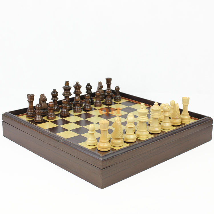 出口歐洲 木製國際象棋 天然原木 環保漆 做工精製 彩盒裝 臺式工廠,批發,進口,代購