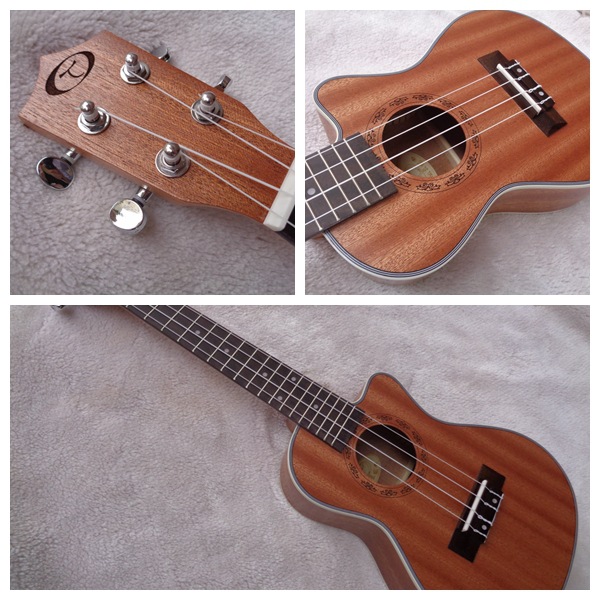 工廠出售23寸全桃花心缺角尤克裡裡烏克麗麗ukulele小吉他工廠,批發,進口,代購