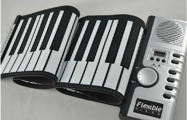 矽膠61鍵帶MIDI口軟鋼琴 折疊軟電子琴 鋼琴音 初學者軟件鋼琴工廠,批發,進口,代購