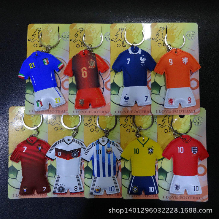 足球用品禮品PVC充棉歐洲杯球衣隊徽鑰匙扣德國法國意大利英格蘭工廠,批發,進口,代購