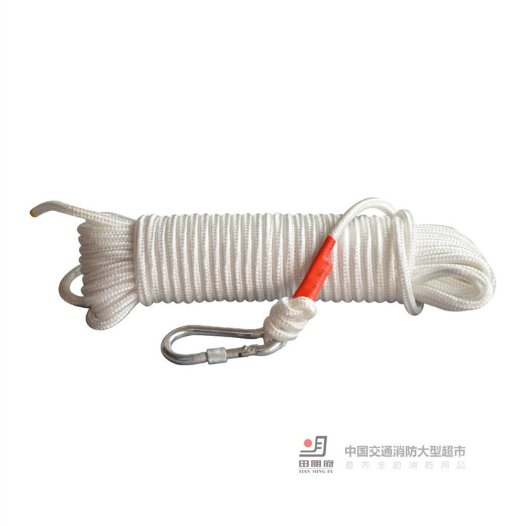 10mm×20m安全繩/白色高樓逃生繩/鋼絲救生繩/滌綸含掛鉤安全繩批發・進口・工廠・代買・代購
