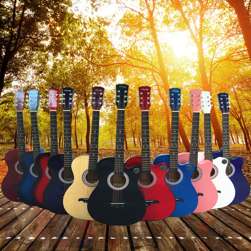 廠傢直銷 民謠吉他 吉星木吉他 38寸缺角木吉他初學者專用吉他批發・進口・工廠・代買・代購