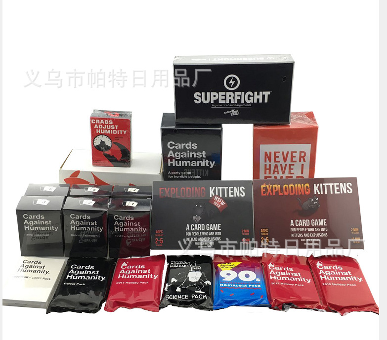 反人類卡 爆炸小貓 superfight never牌等各種美國爆款卡牌全系列工廠,批發,進口,代購