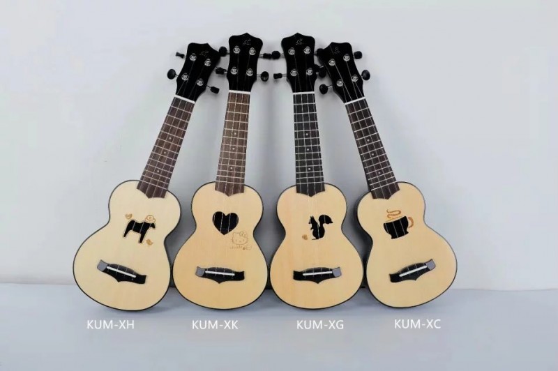 新品爆款熱賣KAKA 17寸雕刻款尤克裡裡ukulele  口袋型、新材料工廠,批發,進口,代購