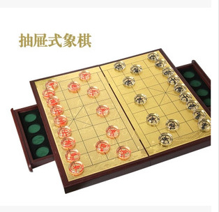 創意高檔水晶中國象棋 水晶工藝品 抽屜式送長輩教師生日禮品定製工廠,批發,進口,代購