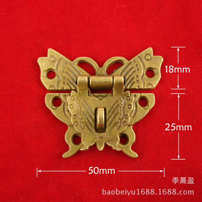 合金仿古蝴蝶鎖扣 木箱禮盒首飾盒單孔搭扣合金鎖扣可上鎖DIY箱扣工廠,批發,進口,代購