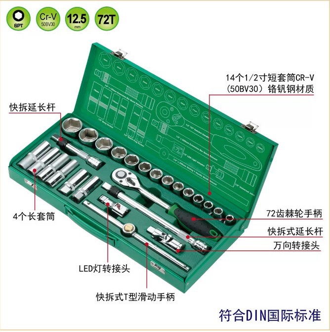 臺灣寶工SK-42601M 1/2 26件維修套筒扳手組套 機用維修工具組工廠,批發,進口,代購