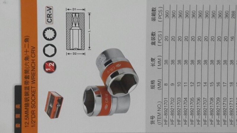 華豐巨箭牌HF-8921705 12MM 12.5MM銘釩鋼藍帶套筒工廠,批發,進口,代購