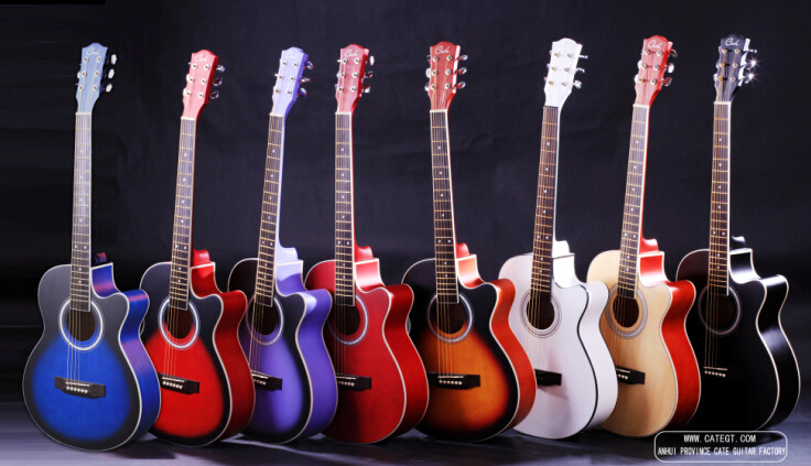 千裡馬吉他同配01 40寸精致吉他 9個顏色麵板包邊 琴行專供批發工廠,批發,進口,代購