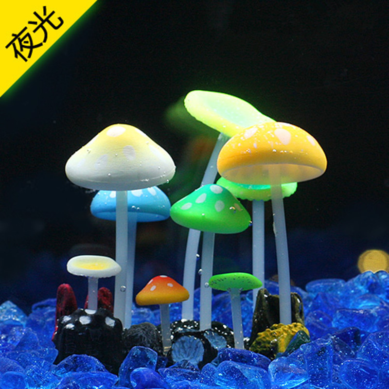 魚缸裝飾用品 水族仿真蘑菇 夜光小荷花珊瑚工廠,批發,進口,代購