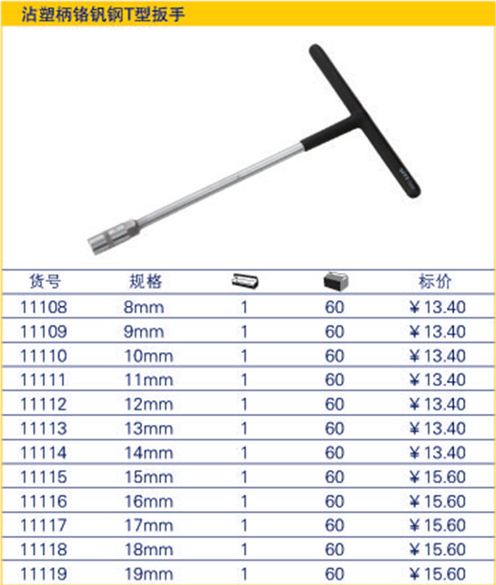 供應臺灣高品質五金工具 沾塑柄鉻釩鋼T型扳手 11108工廠,批發,進口,代購