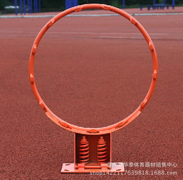 戶外標準籃球圈雙彈簧實心籃球框送籃球網通用四孔籃球架框工廠,批發,進口,代購