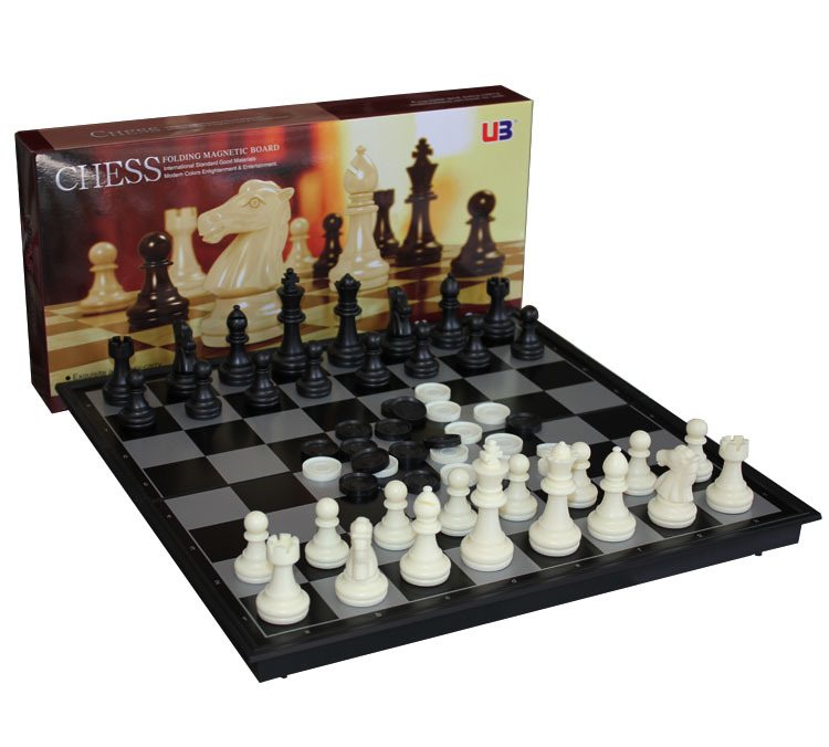 新版UB國際象棋3810-B跳棋折疊磁性雙用2用磁性國際象棋西洋棋工廠,批發,進口,代購